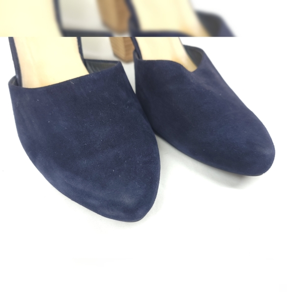 Paul Green Navy Ankle Strap Heels 5 - Picture 5 of 8